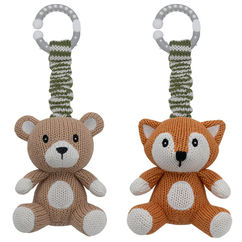 2pk Stroller Toys - Bear & Fox - Living Textiles