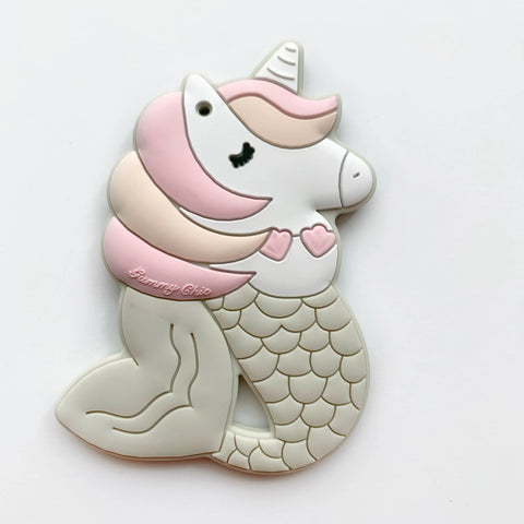 Mermicorn Baby Teether - Pink and Sage - Gummy Chic DISCOUNTED