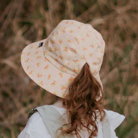 Kids Ponytail Bucket Sun Hat - Butterfly - Bedhead