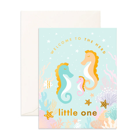 Welcome Little Seahorse Greeting Card - Fox & Fallow