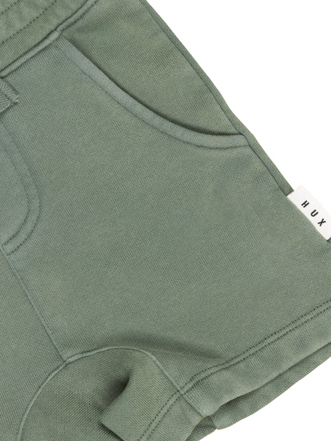 Vintage Green Slouch Shorts - Memory Lane - Huxbaby DISCOUNTED