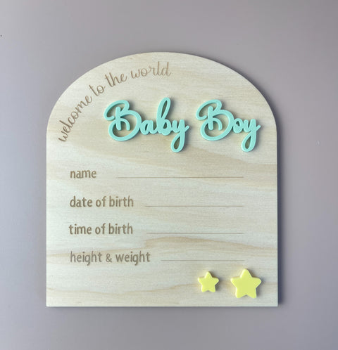 Welcome Baby Boy - Olive - Stars - Luma Light