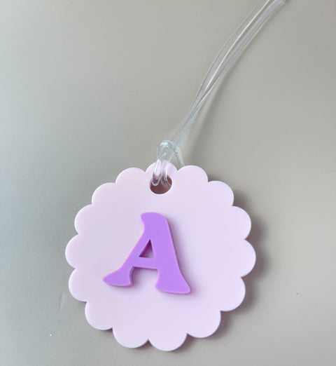 Initial Bag Tag - Pink - Choose your Letter - Luma Light