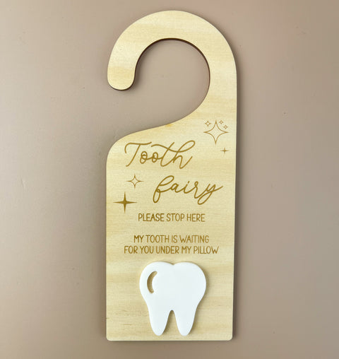 Tooth Fairy - Please Stop Here - Door Hanger - Luma Light