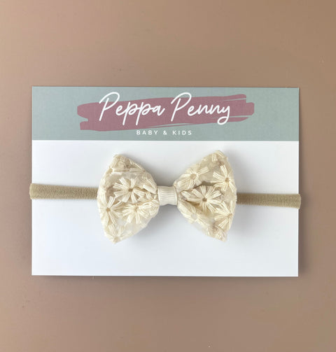 Bow Headband - Cream Lily - Peppa Penny