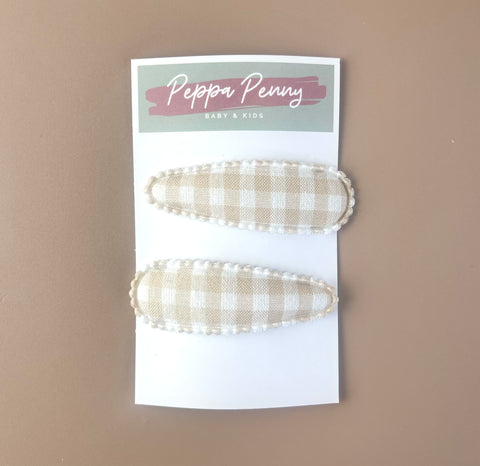 Linen Snap Clip Duo - Leisa - Peppa Penny