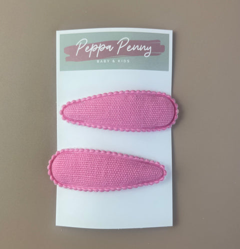 Linen Snap Clip Duo - Erin - Peppa Penny