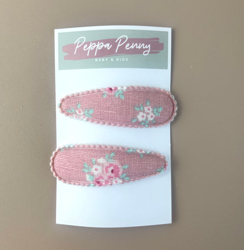 Linen Snap Clip Duo - Jillian - Peppa Penny