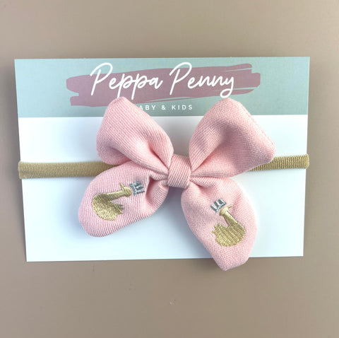 Swan Bow Headband - Pink Posie - Peppa Penny DISCOUNTED