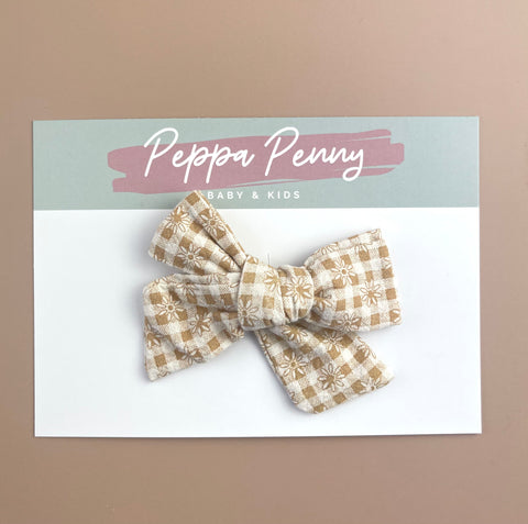 Gingham Bow Clip - Hallie - Peppa Penny