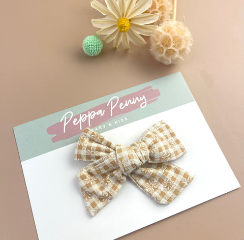 Gingham Bow Clip - Hallie - Peppa Penny