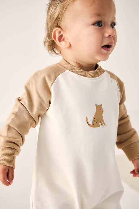 Organic Cotton Tao Sweatshirt Onepiece - Bronzed Leopard - Fayette Collection - Jamie Kay