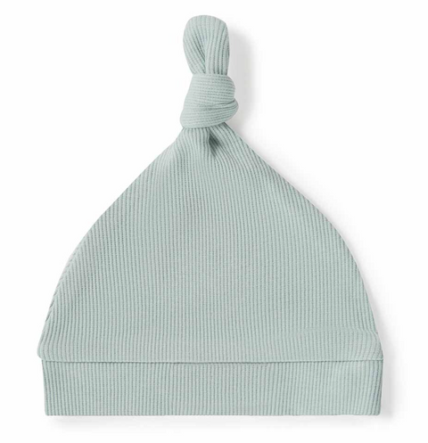 Baby Ribbed Knotted Beanie - Sage - Snuggle Hunny
