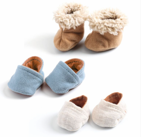 3 Pairs of Doll's Slippers - Djeco DISCOUNTED