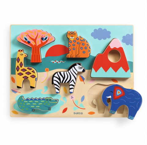 Savana Story Wooden Puzzle - Djeco DISCOUNTED