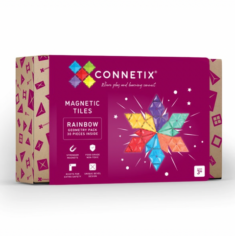 Rainbow Geometry Pack 30 pc - Connetix Tiles