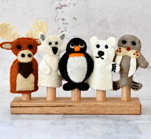 Polar Animals - Finger Puppet Set - Tara's Treasures DISCOUNTED