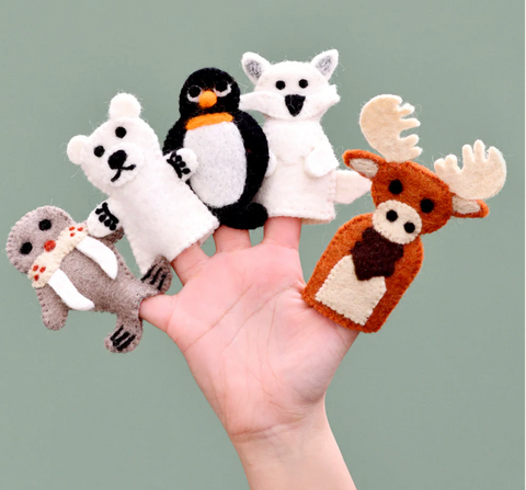 Polar Animals - Finger Puppet Set - Tara's Treasures DISCOUNTED