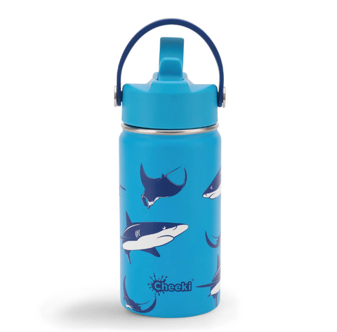 400ml Insulated Little Adventurer Bottle - Sharks - Cheeki