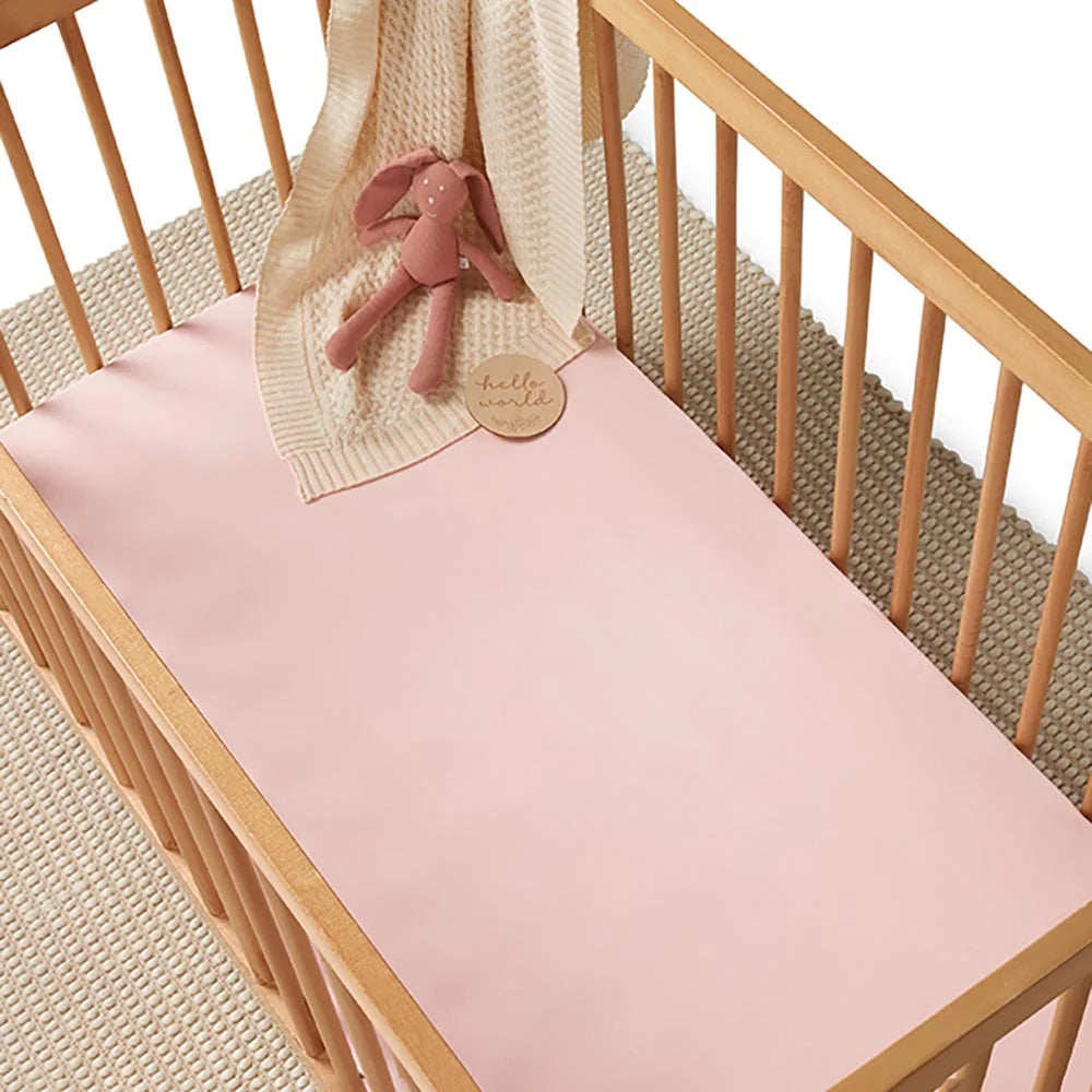 Baby Pink Organic Fitted Cot Sheet Snuggle Hunny Peppa Penny