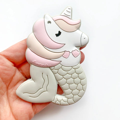 Mermicorn Baby Teether - Pink and Sage - Gummy Chic DISCOUNTED