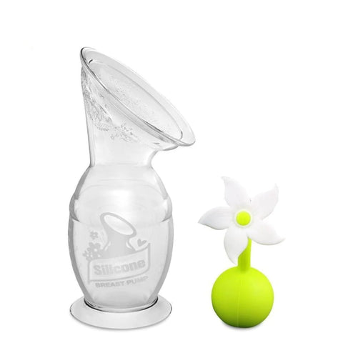150ml Silicone Breast Pump & Flower Stopper Pack - White - Haakaa