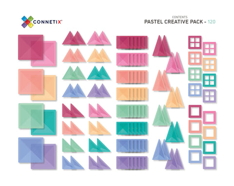 Pastel Creative Pack 120 pc - Connetix Tiles