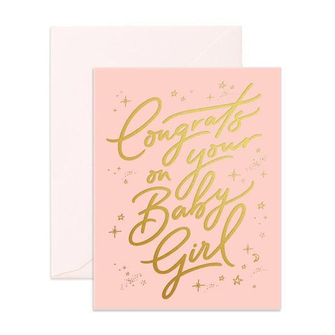 Card - 'Congrats Baby Girl' - Fox & Fallow