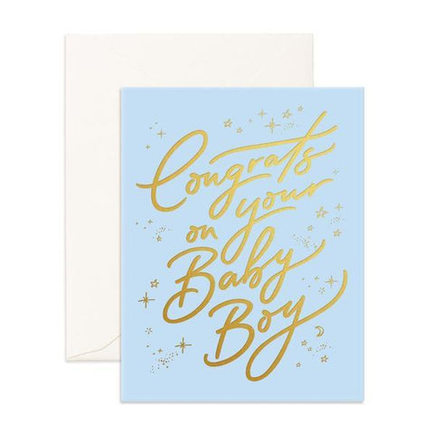 Card - 'Congrats Baby Boy' - Fox & Fallow