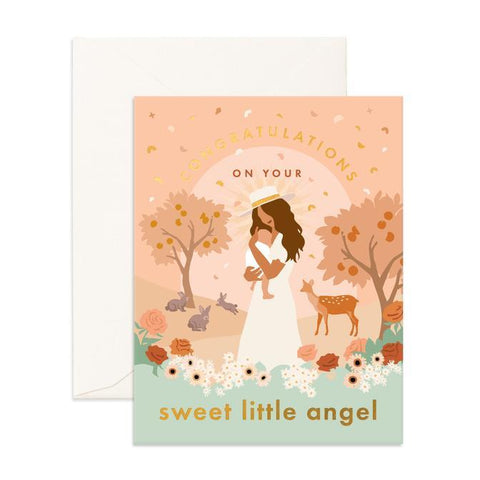 Sweet Little Angel Greeting Card - Fox & Fallow