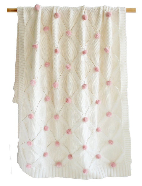 knit blanket dusty pink and ivory alimrose
