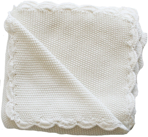 Knit Mini Moss Stitch Blanket - Ivory - Alimrose