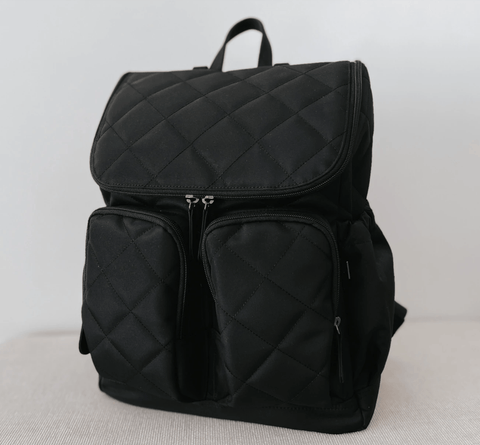 Quilt Nappy Backpack - Black - OIOI