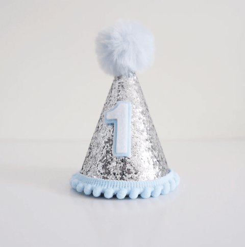 *OG Silver Blue Party Hat - Our Little Deer DISCOUNTED