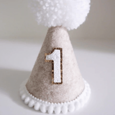Light Beige Fleck Party Hat - Our Little Deer DISCOUNTED