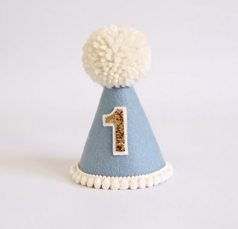 Grey Blue Party Hat - Our Little Deer DISCOUNTED