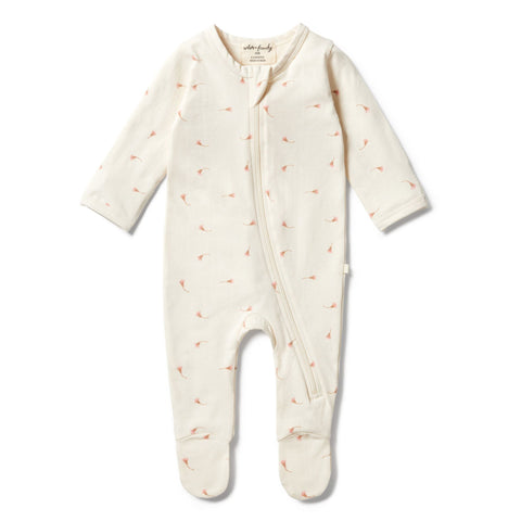Organic Zipsuit - Little Blossom - Wilson & Frenchy DISCOUNTED