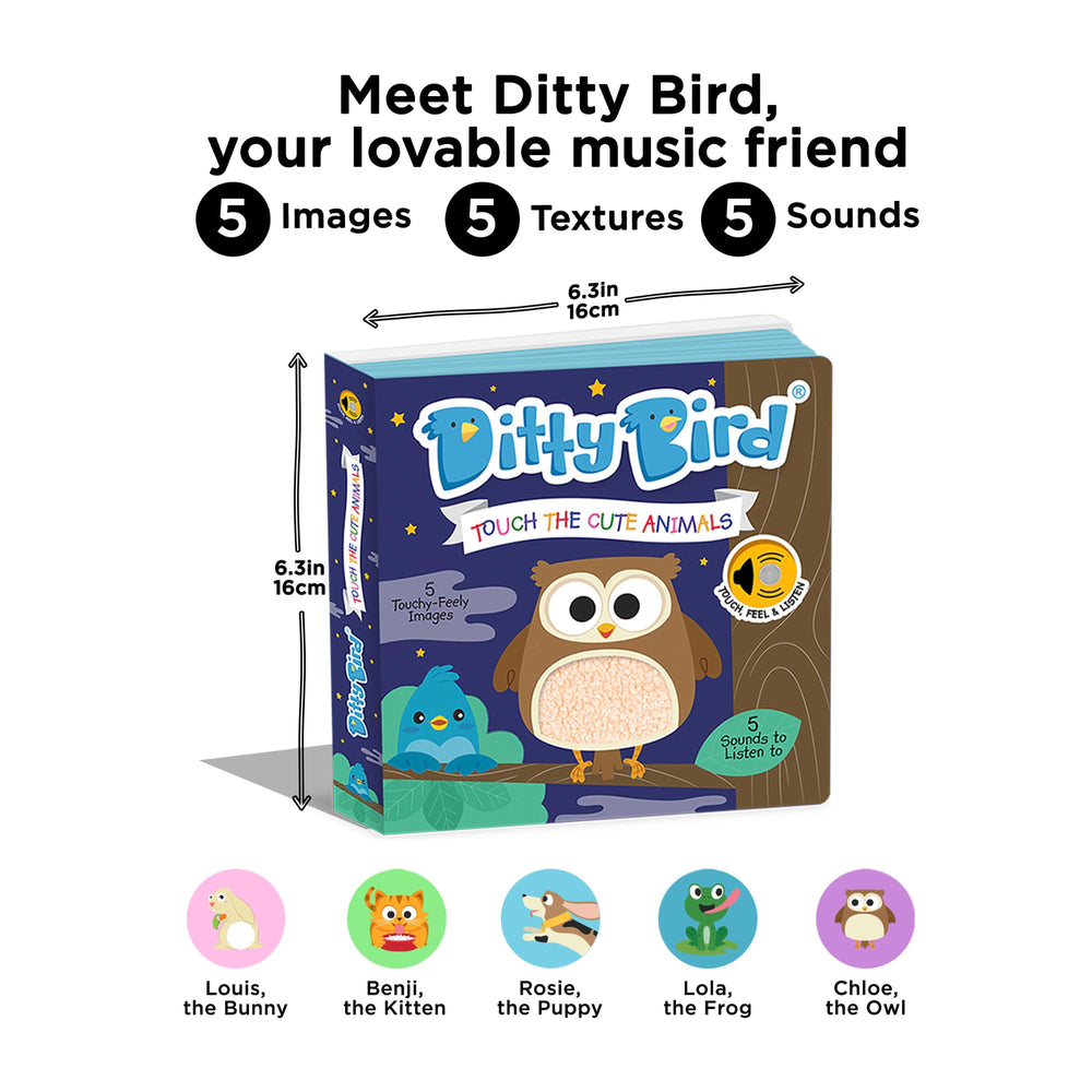 Musical Book - Touch the Cute Animals - Ditty Bird
