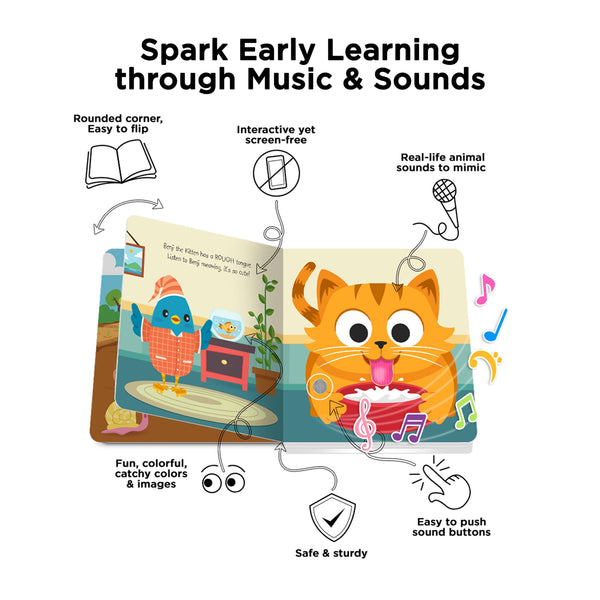 Musical Book - Touch the Cute Animals - Ditty Bird