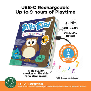 Musical Book - Touch the Cute Animals - Ditty Bird