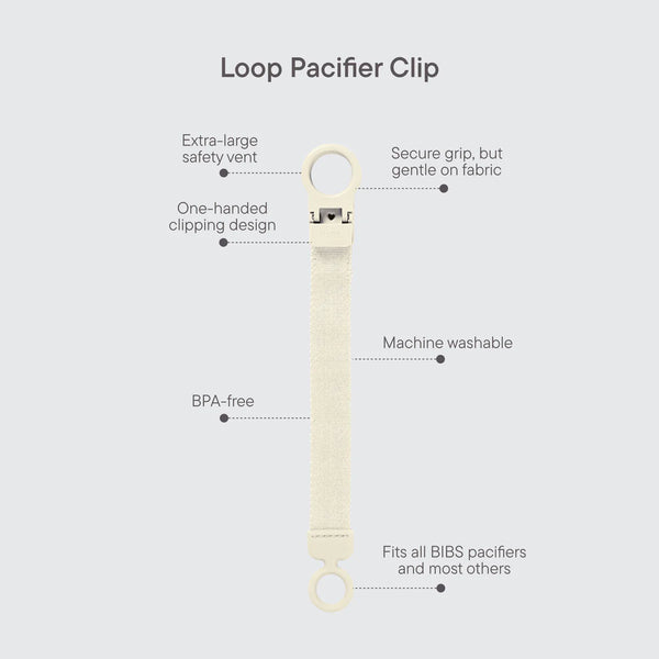 Pacifier Clip Loop - Ivory - Bibs Denmark