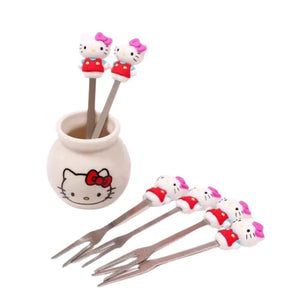 Food Picks/ Forks - Hello Kitty (6 Pieces) - Mum Made Yum