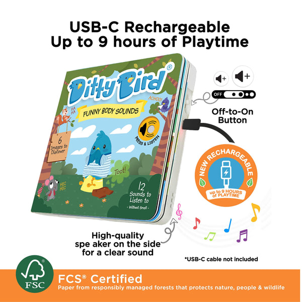 Musical Book - Funny Body Sounds - Ditty Bird