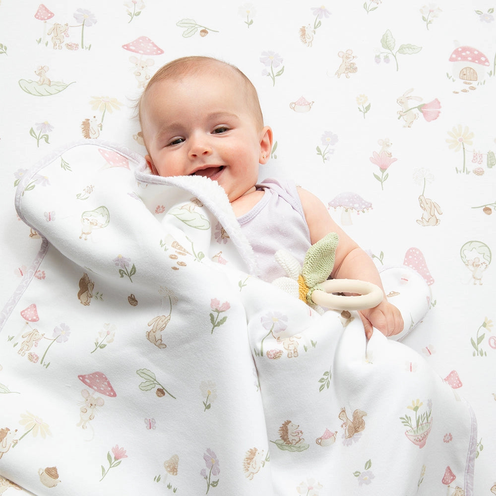 Jersey Sherpa Pram Blanket - Whimsical Wonderland - Living Textiles