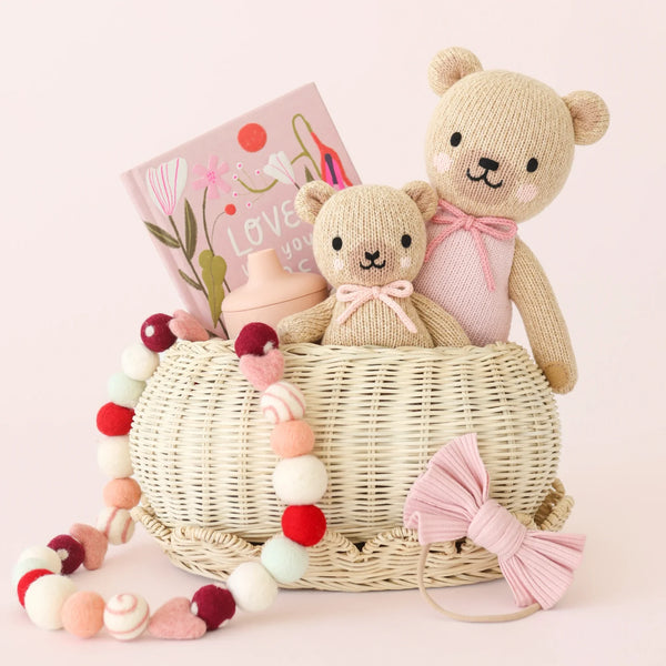 *Baby Honey Bear - Blush Bow - Cuddle & Kind
