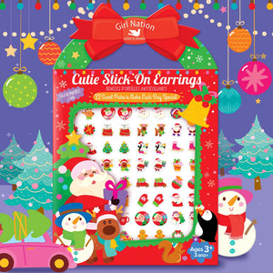 Holly Jolly Cutie Stick-On Earring and Nail Sticker Gift Set - Girl Nation