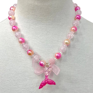 Mermaid Tail Necklace - Pink Poppy