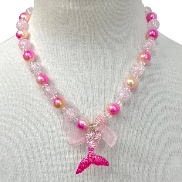 Mermaid Tail Necklace - Pink Poppy