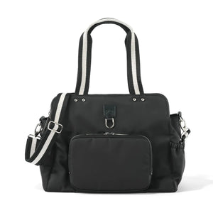 Triple Tote Nappy Bag - Black Nylon - OIOI