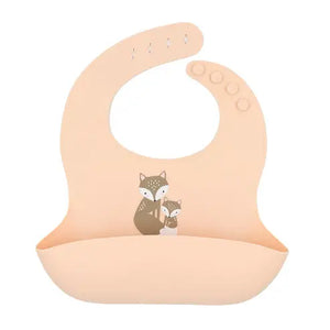 Silicone Bib - Fox/Blush - Living Textiles
